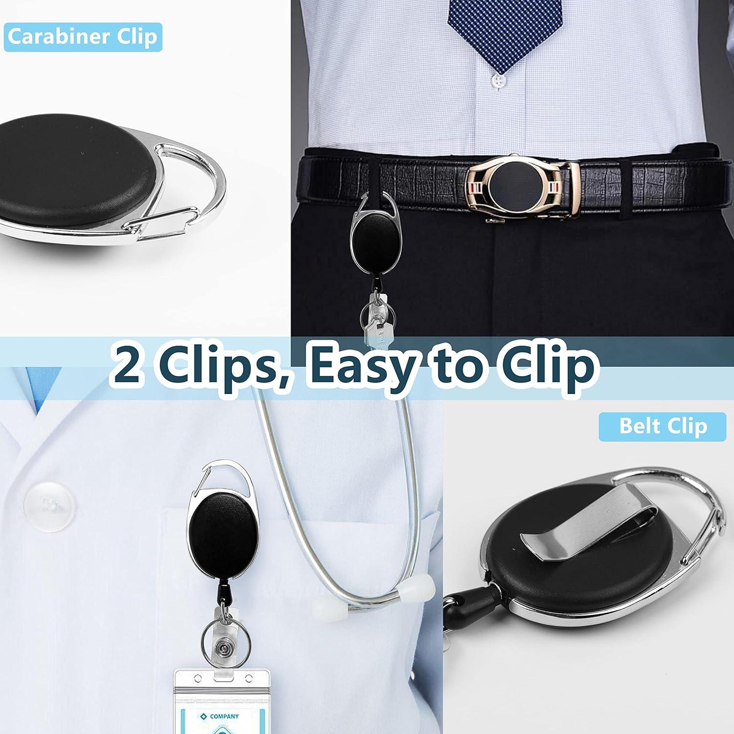 Paquete de 20 Sujetadores Retráctiles Diateklity con Clip