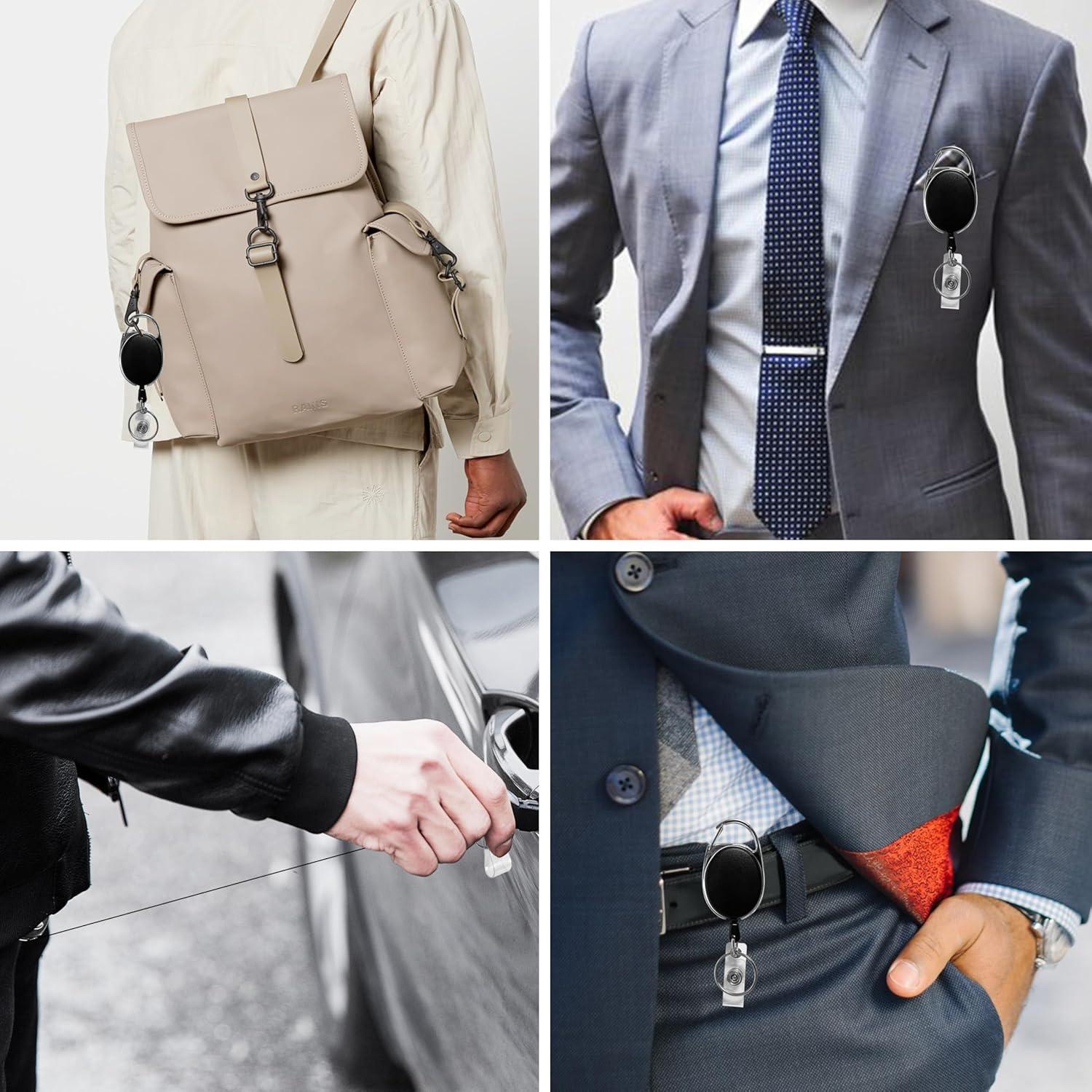 Paquete de 20 Sujetadores Retráctiles Diateklity con Clip