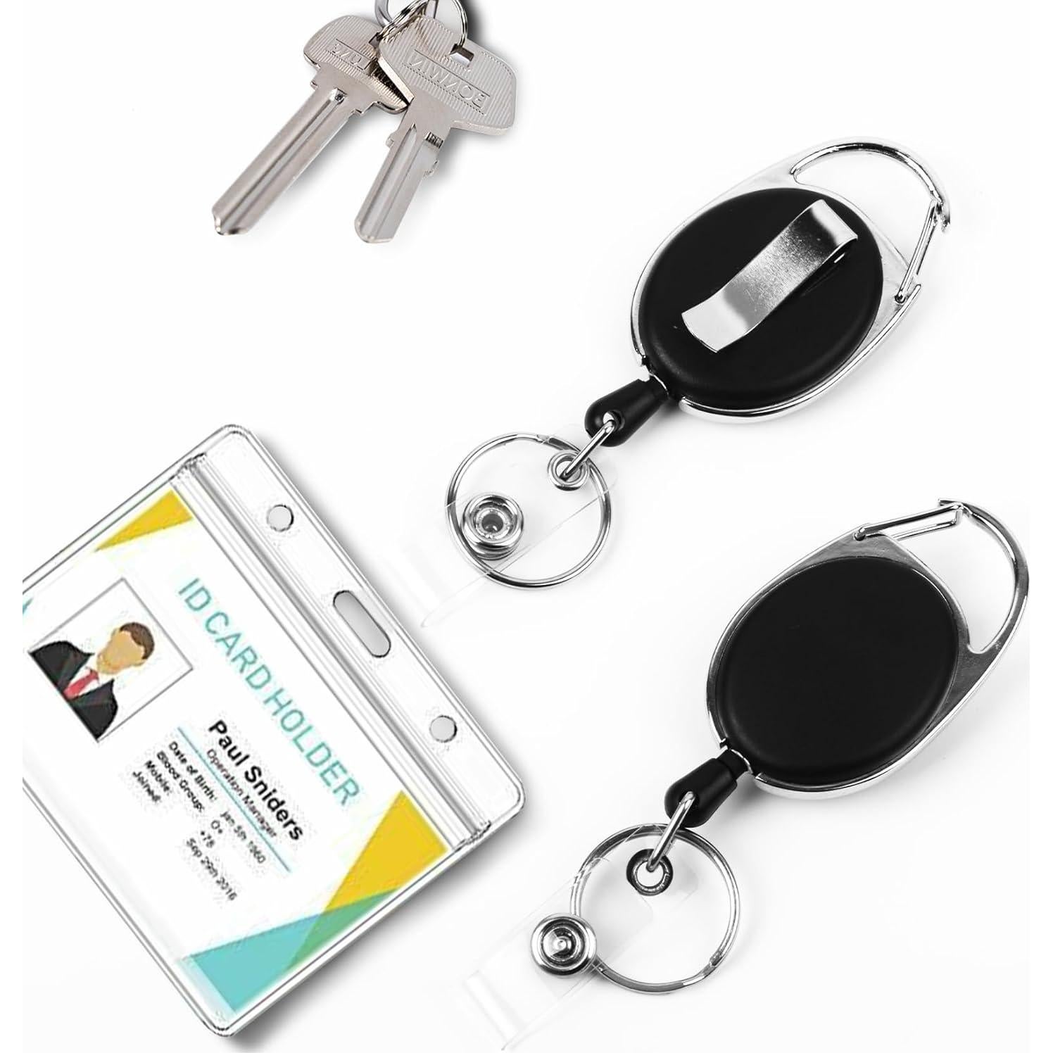 Paquete de 20 Sujetadores Retráctiles Diateklity con Clip