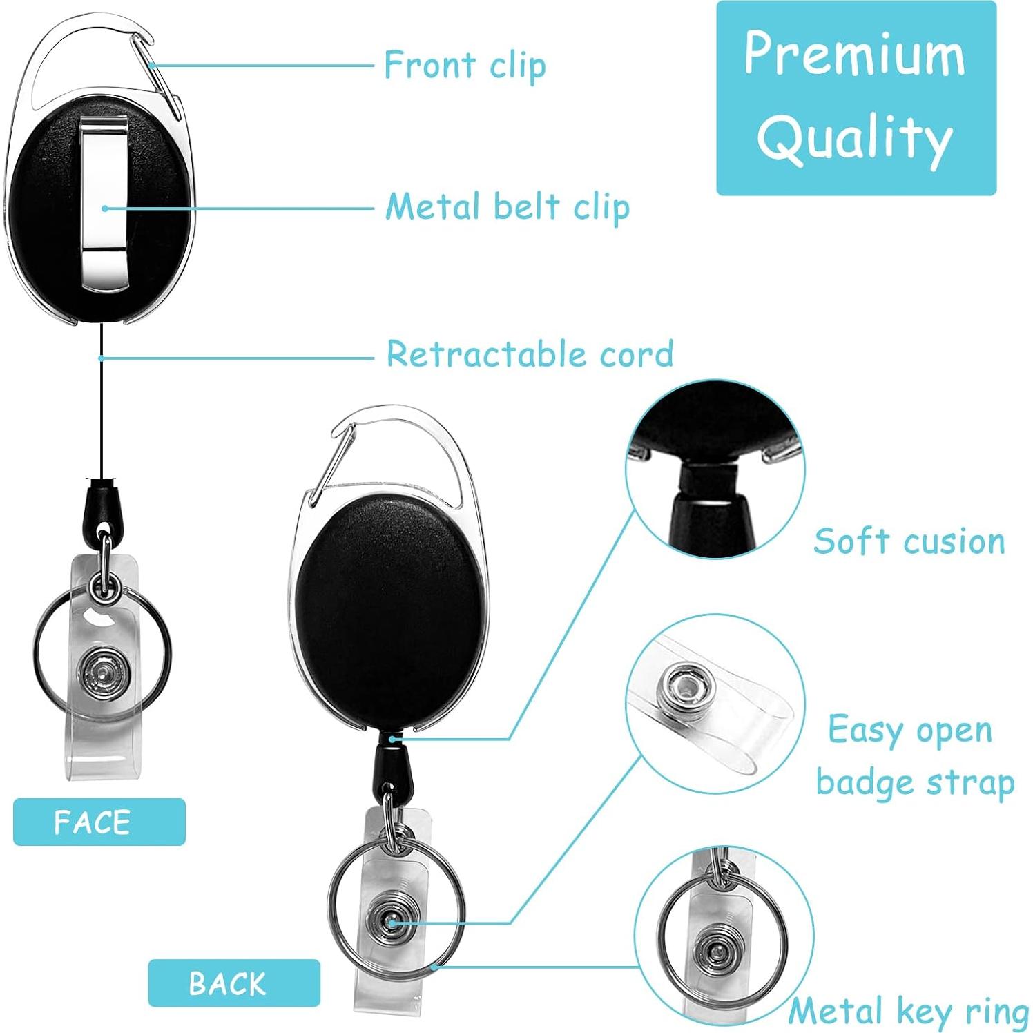 Paquete de 20 Sujetadores Retráctiles Diateklity con Clip