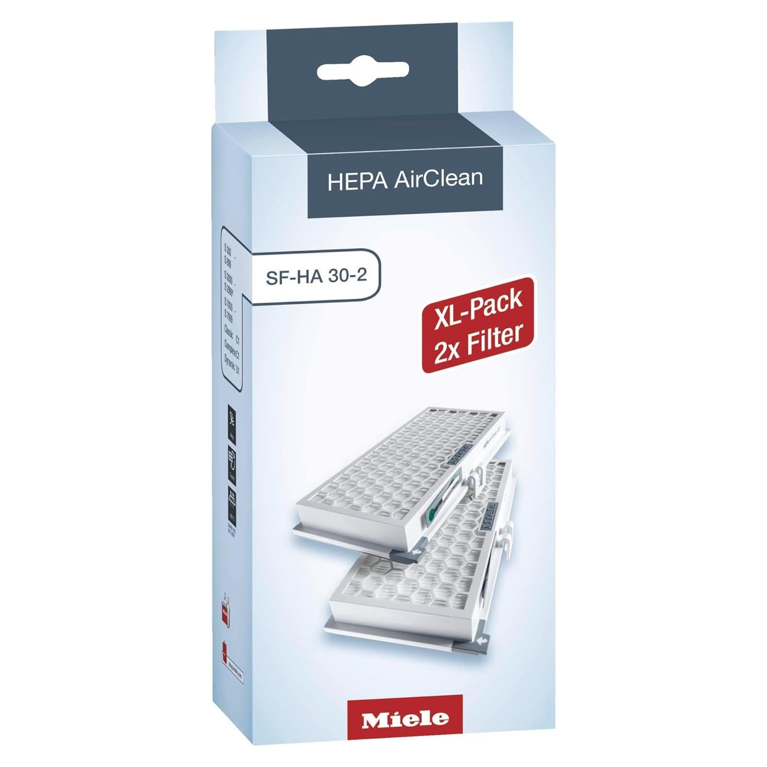 Filtro HEPA Miele SFHA30-2, Paquete XL 2x Filtro AirClean
