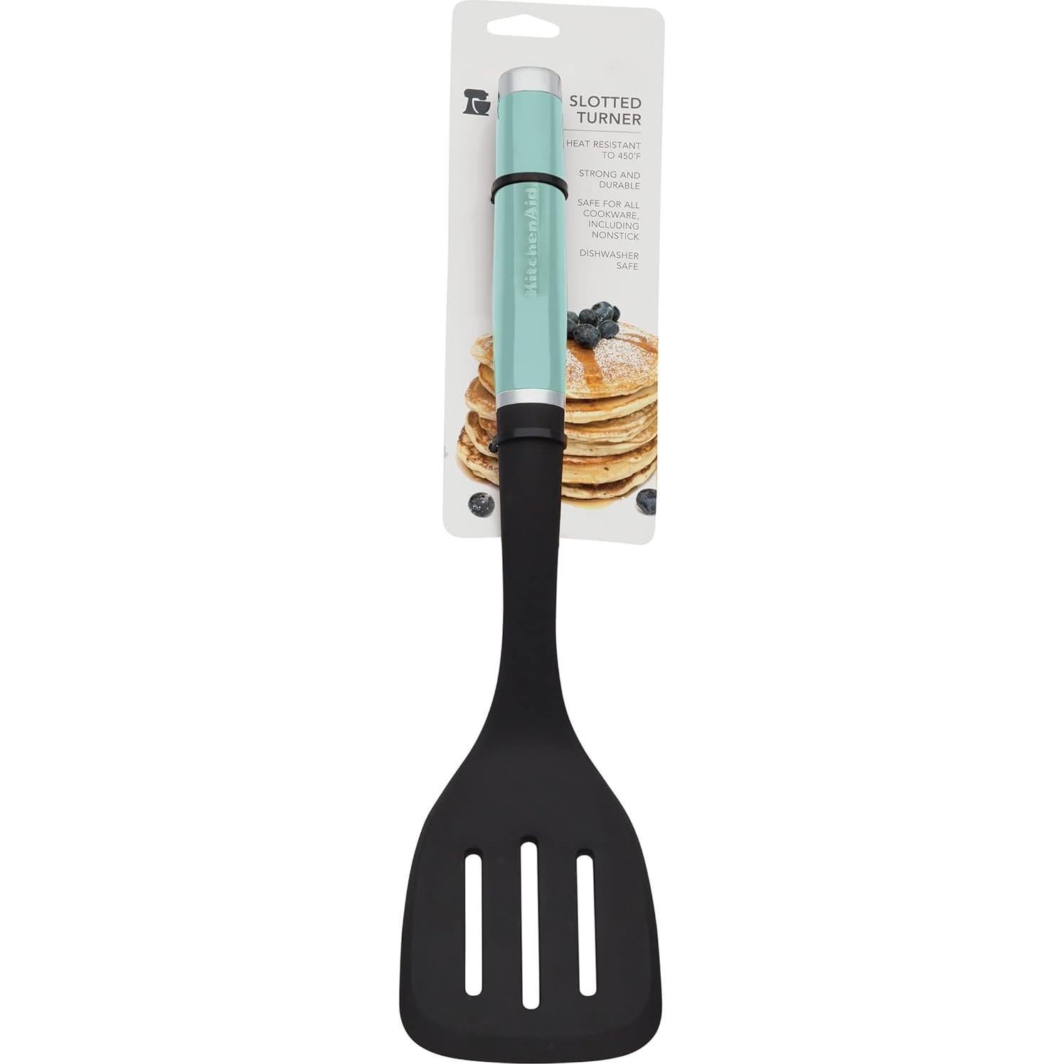 Espátula Ranurada de Nylon KitchenAid 34.7 cm Aqua Sky