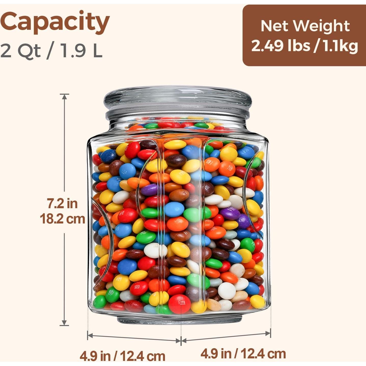 Frasco de vidrio ComSaf 64 oz set 2 piezas con tapa hermética