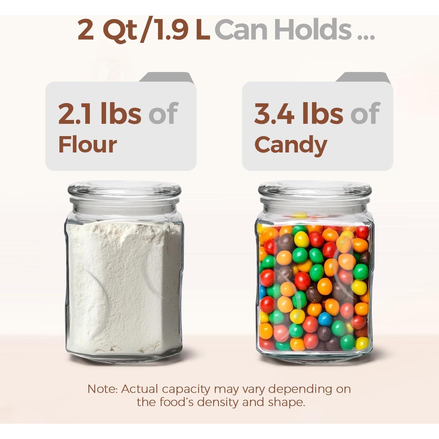 Frasco de vidrio ComSaf 64 oz set 2 piezas con tapa hermética