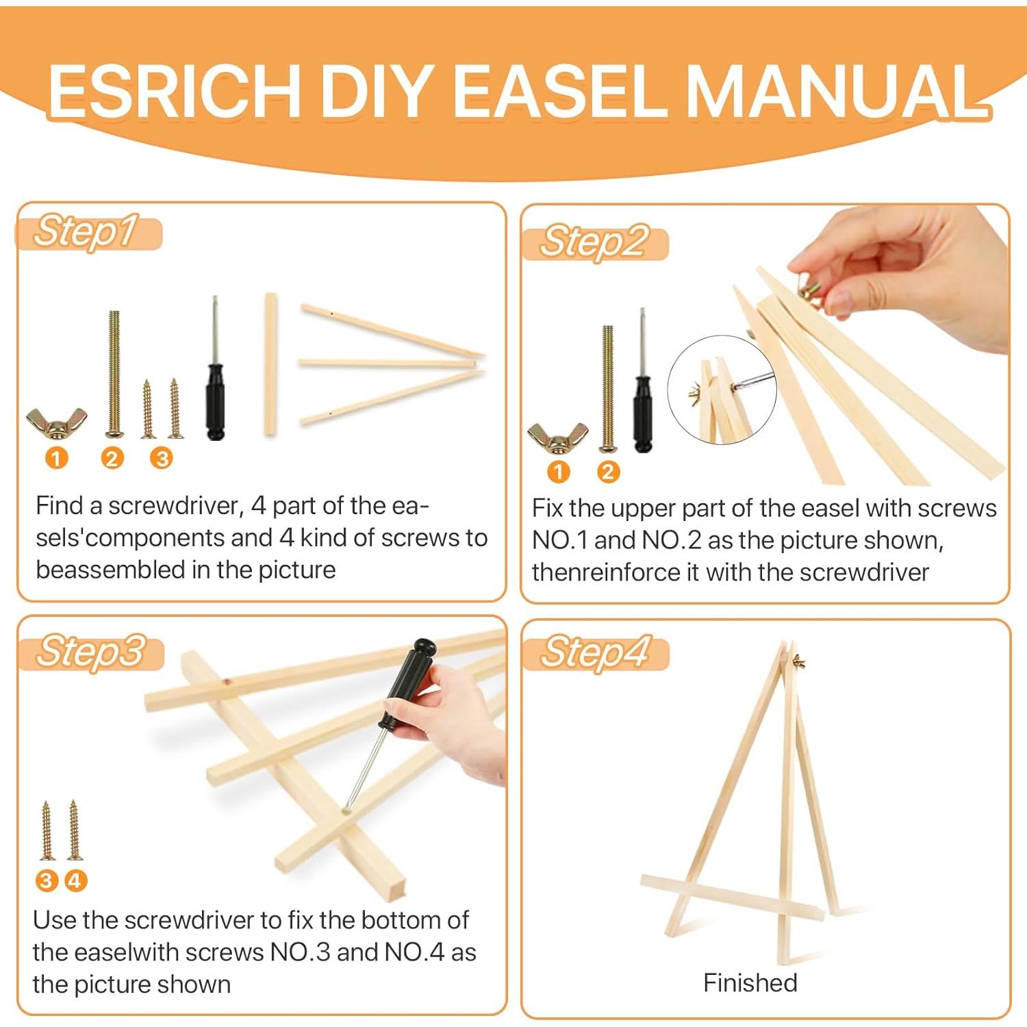 Paquete de 2 Caballetes de Madera HXSEMAYIG 35.5 cm Plegables