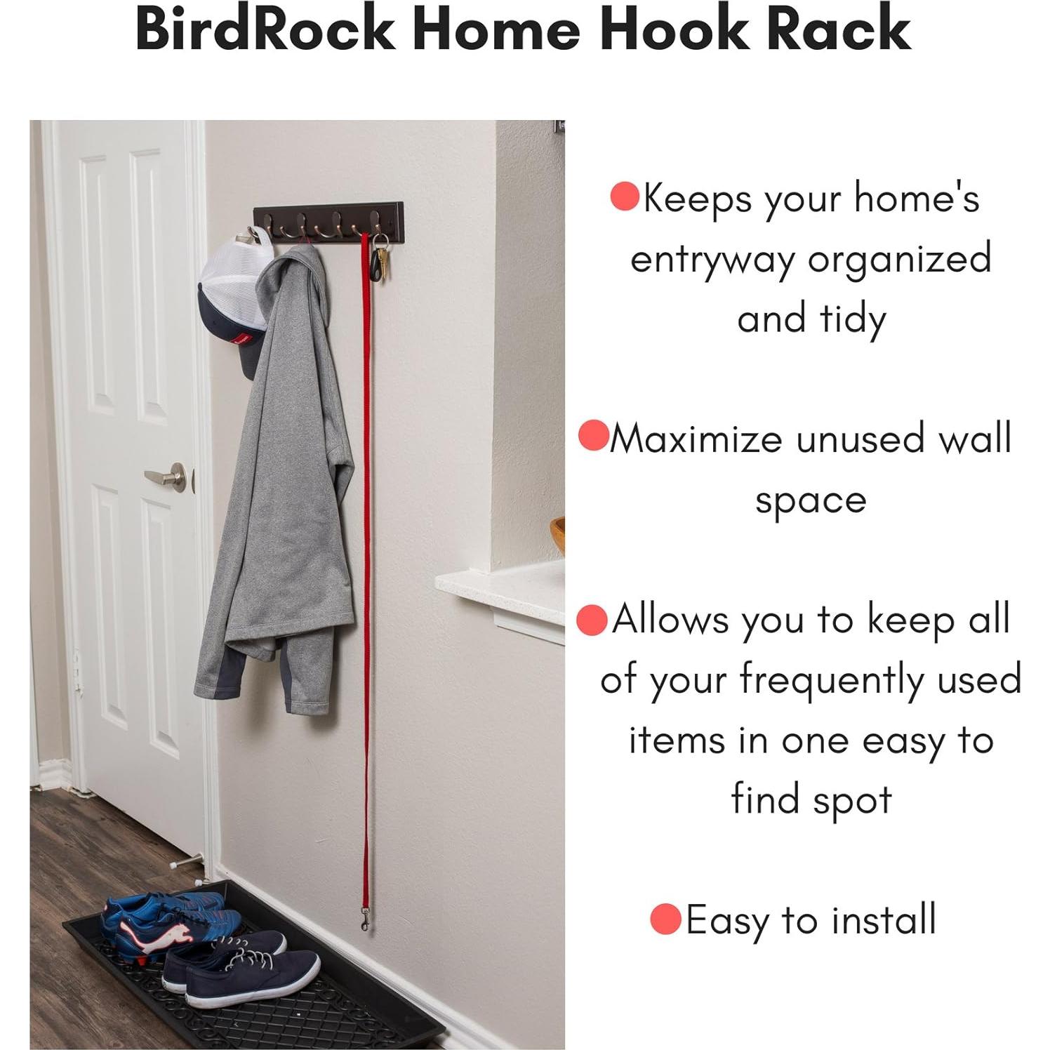 Perchero de Doble Gancho BIRDROCK HOME para Pared - 4 Ganchos