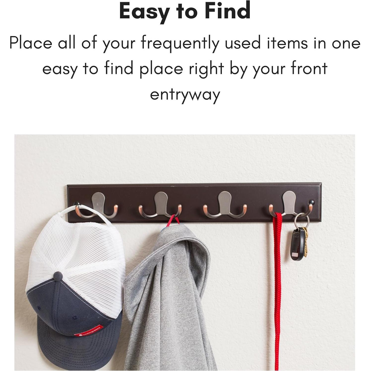 Perchero de Doble Gancho BIRDROCK HOME para Pared - 4 Ganchos