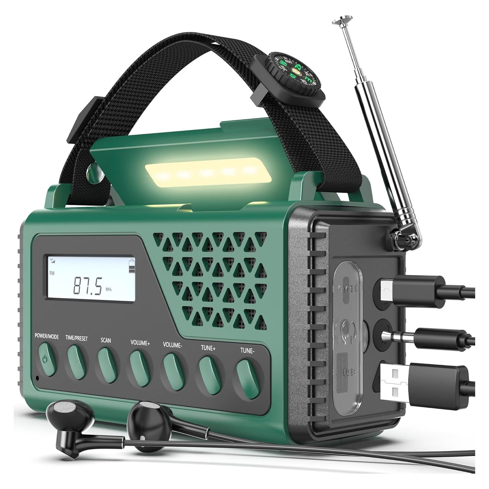 Radio Meteorológica de Emergencia DexScout 10000mAh Verde
