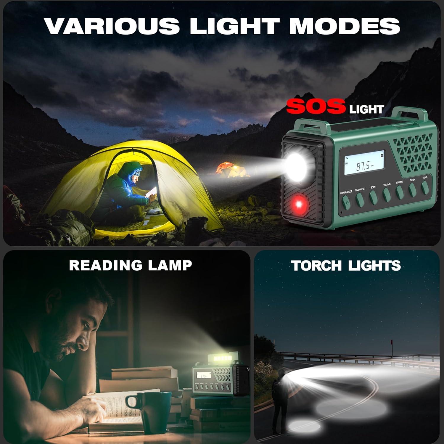 Radio Meteorológica de Emergencia DexScout 10000mAh Verde