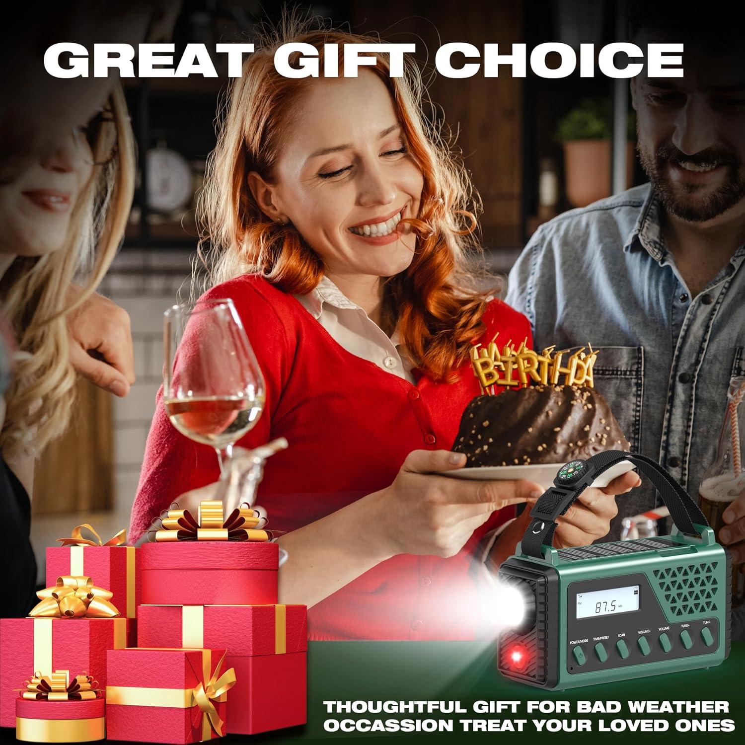 Radio Meteorológica de Emergencia DexScout 10000mAh Verde