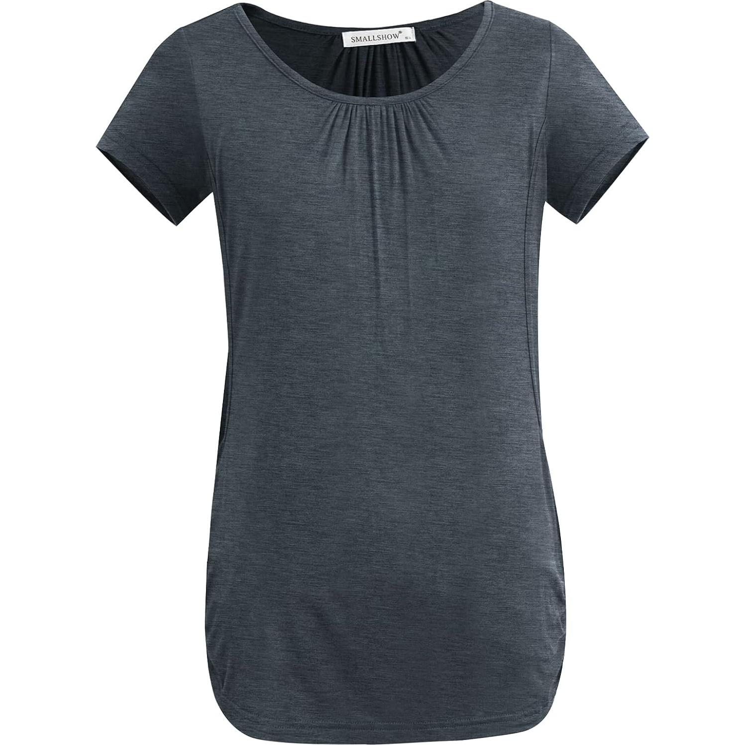 Camisetas de Lactancia Manga Corta Smallshow 3-Pack Verde, Negro, Gris