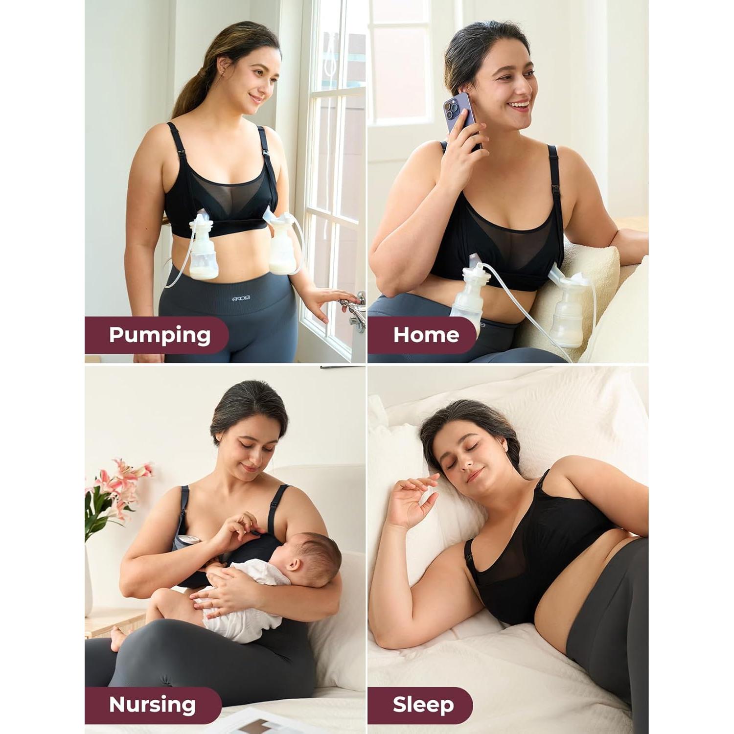 Sujetador de Bombeo Manos Libres Momcozy Talla Mediana Negro