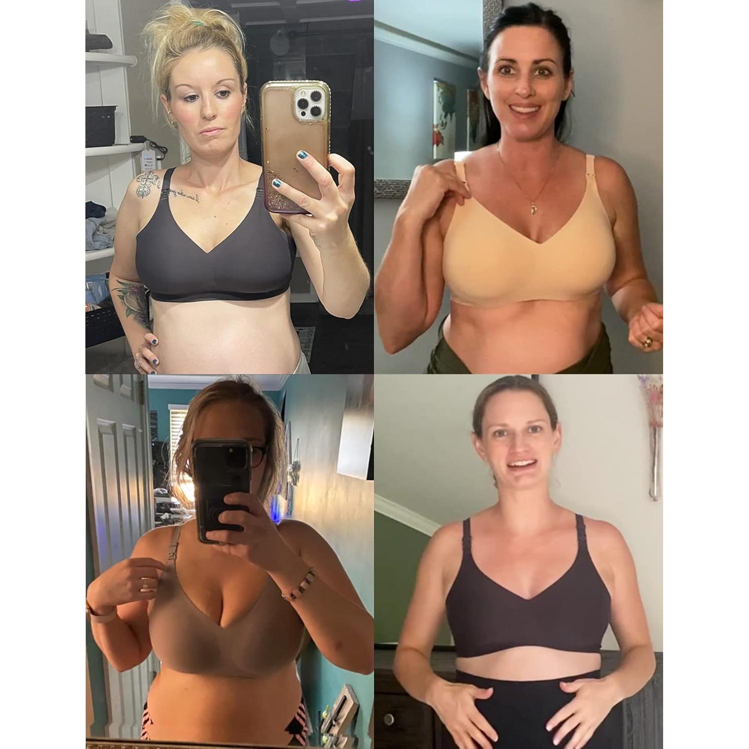 Sostenes de Lactancia Vinfact Sin Costuras 2 Piezas Negro Beige