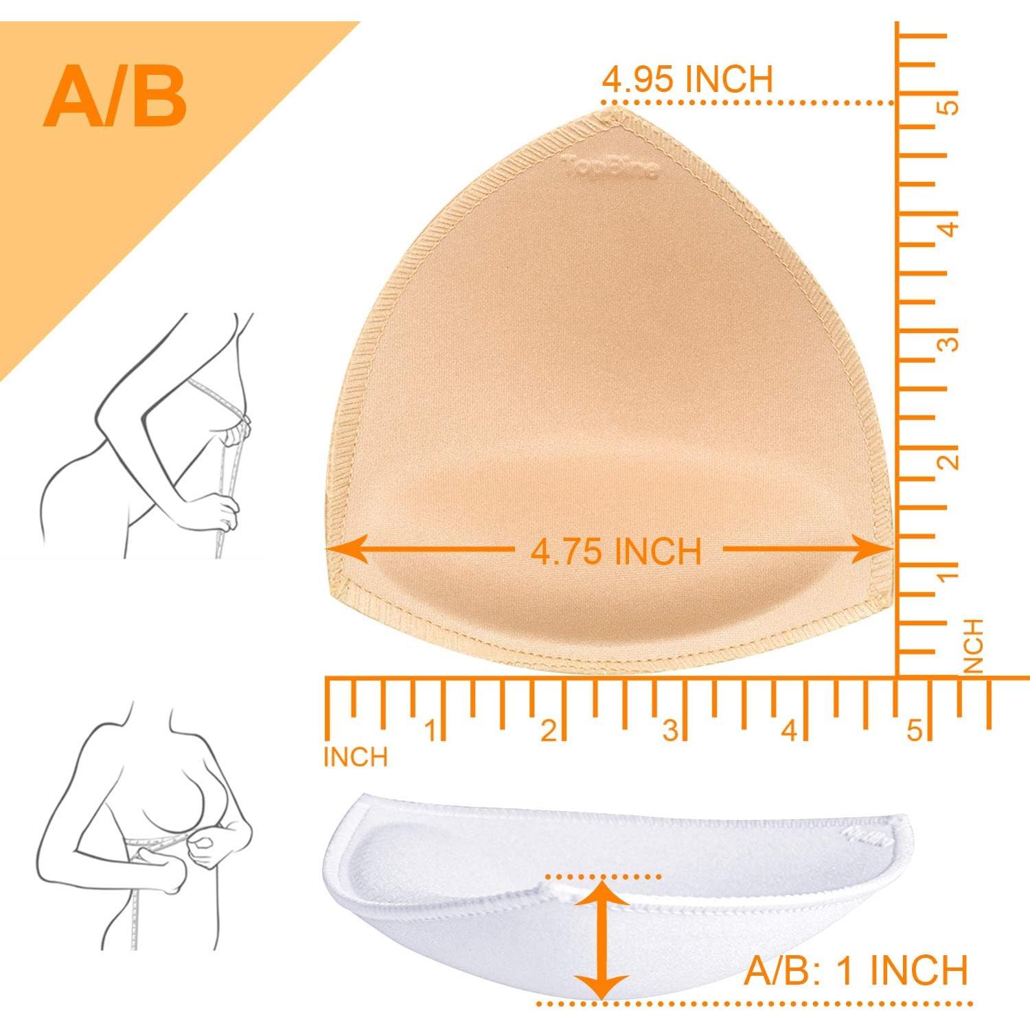 Almohadillas Sujetadores Removibles TopBine A/B 12.57x12.06 cm