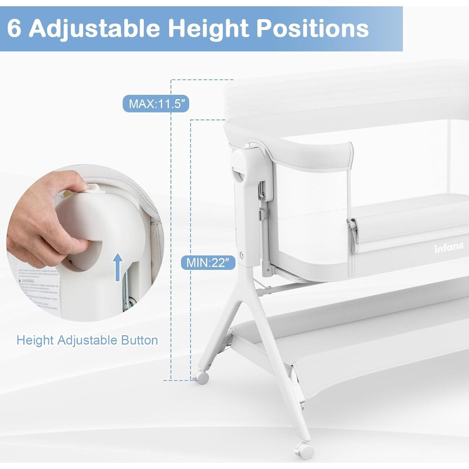Cuna para Bebés INFANS 5 en 1 Ajustable con Ruedas y Red