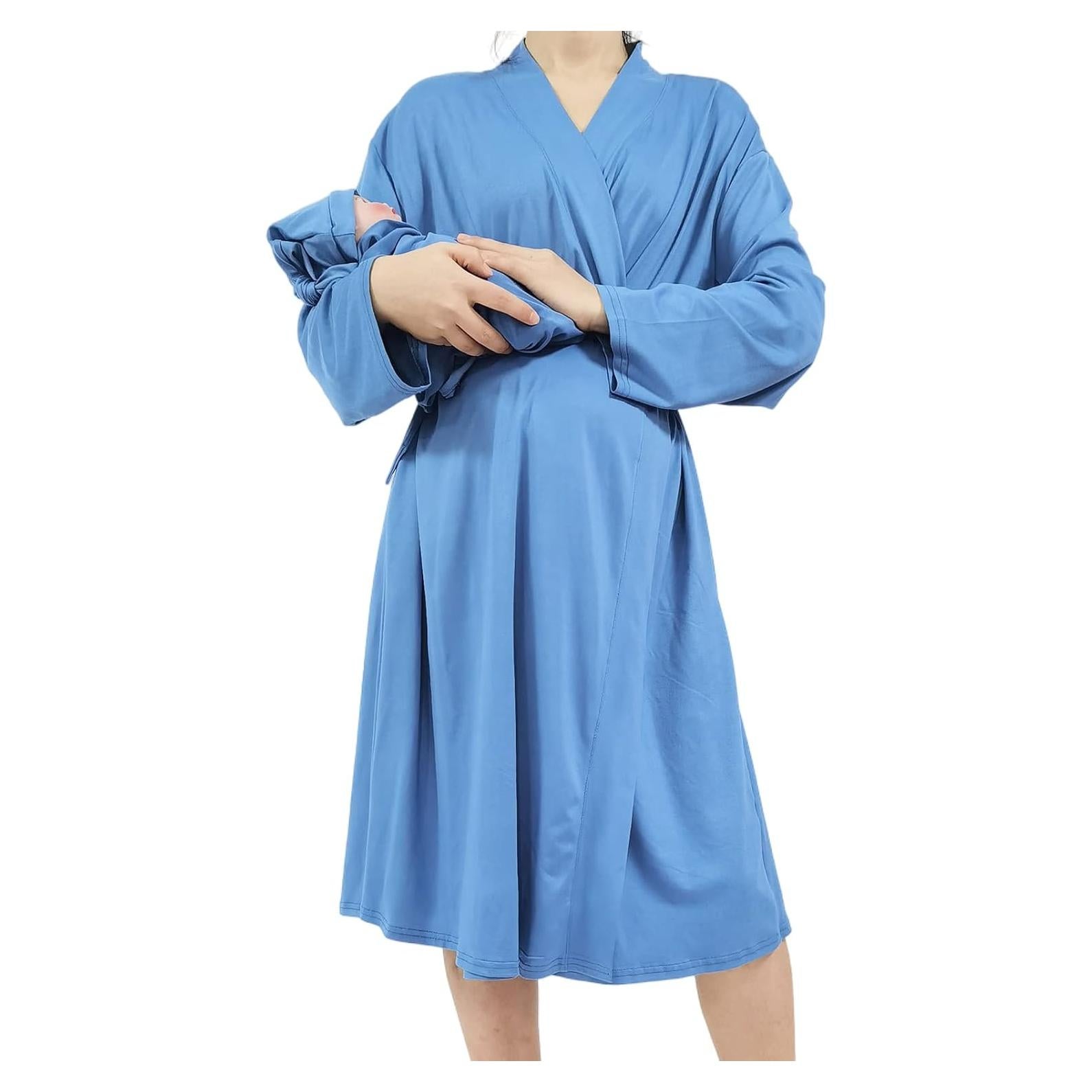 Bata de Maternidad QTECLOR con Manta y Diadema para Mujeres