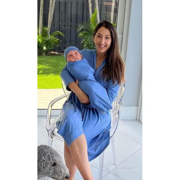 Bata de Maternidad QTECLOR con Manta y Diadema para Mujeres