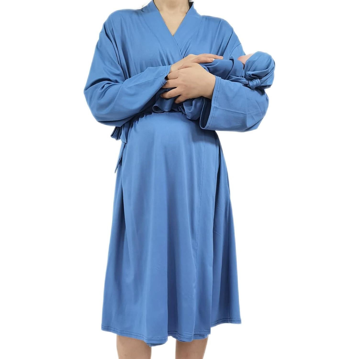 Bata de Maternidad QTECLOR con Manta y Diadema para Mujeres