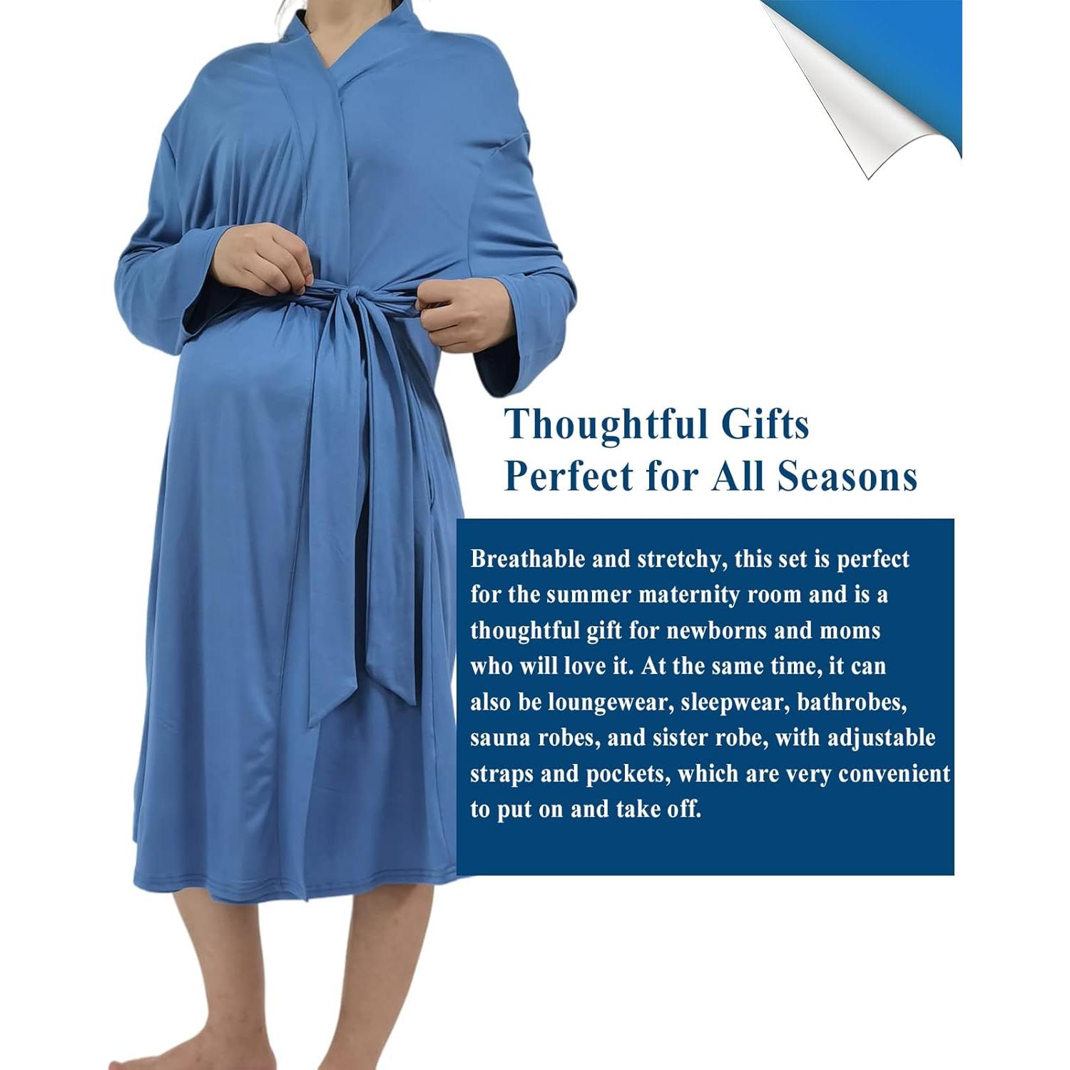 Bata de Maternidad QTECLOR con Manta y Diadema para Mujeres
