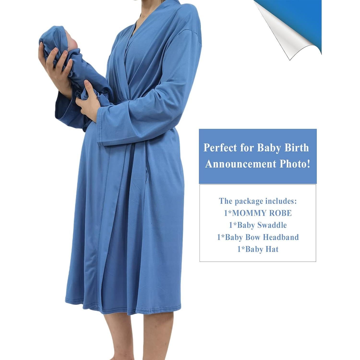 Bata de Maternidad QTECLOR con Manta y Diadema para Mujeres