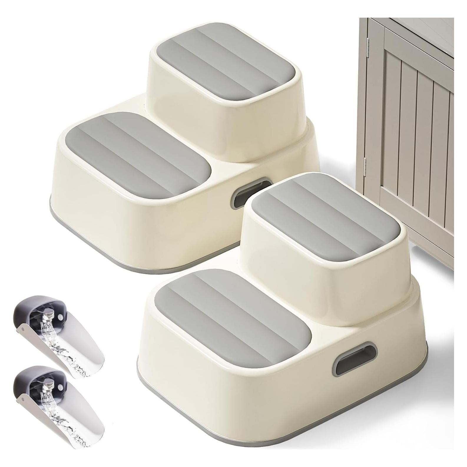 Escalón Antideslizante para Niños AKIMRABY - Gris, 2 Niveles