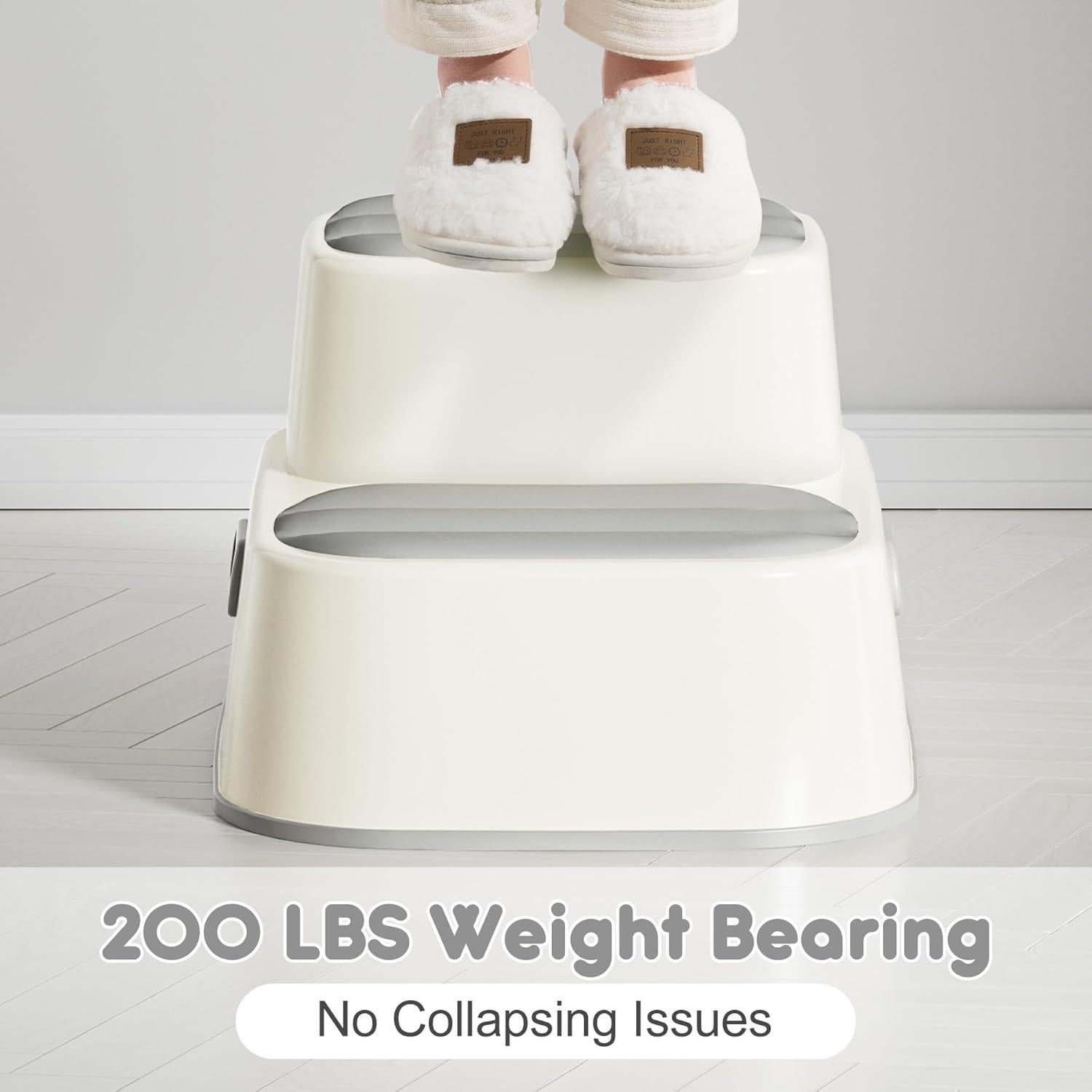 Escalón Antideslizante para Niños AKIMRABY - Gris, 2 Niveles