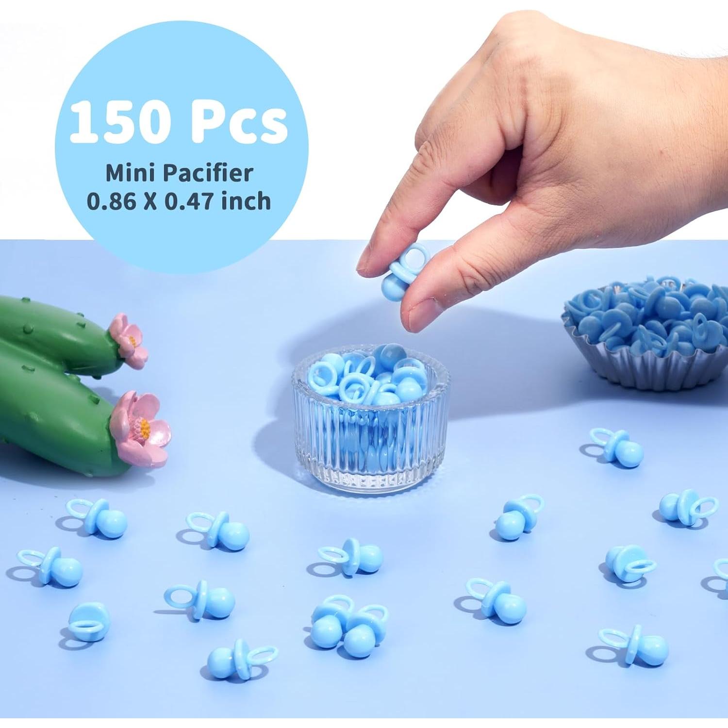 150 Mini Chupetes de Plástico para Baby Shower - Decoración DIY