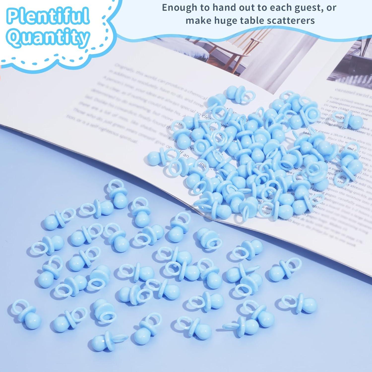 150 Mini Chupetes de Plástico para Baby Shower - Decoración DIY