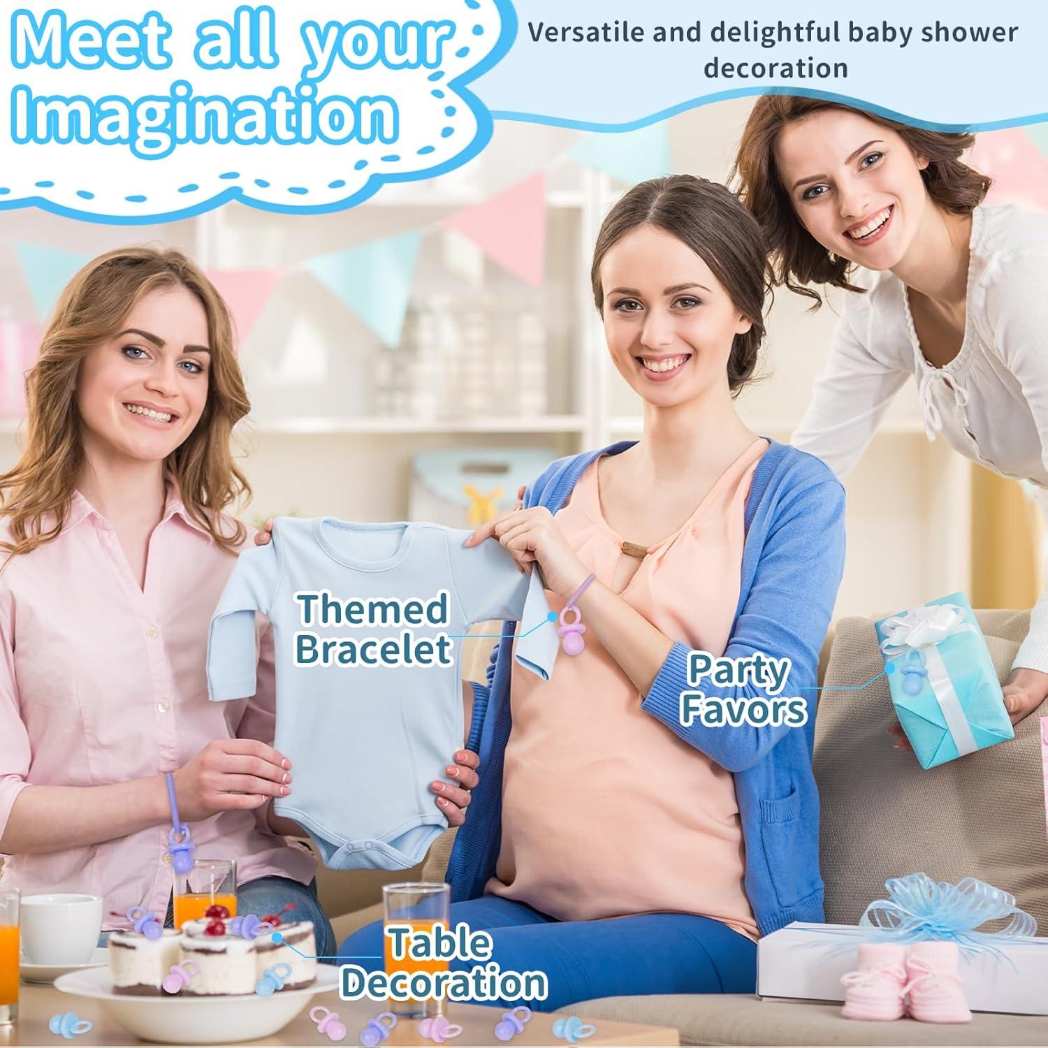 150 Mini Chupetes de Plástico para Baby Shower - Decoración DIY