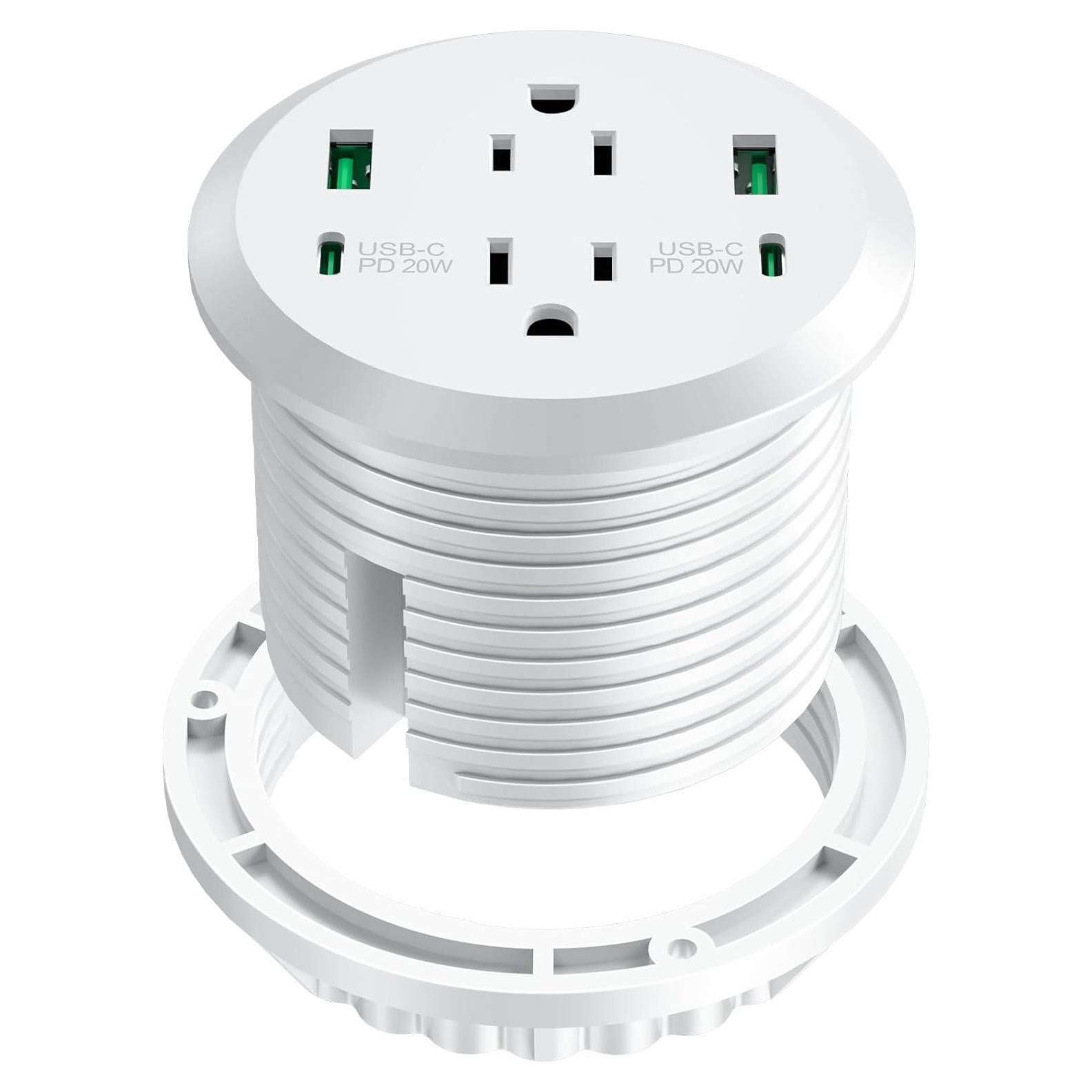 Grommet de Poder Jgstkcity 40W 2 AC 4 USB Carga Rápida