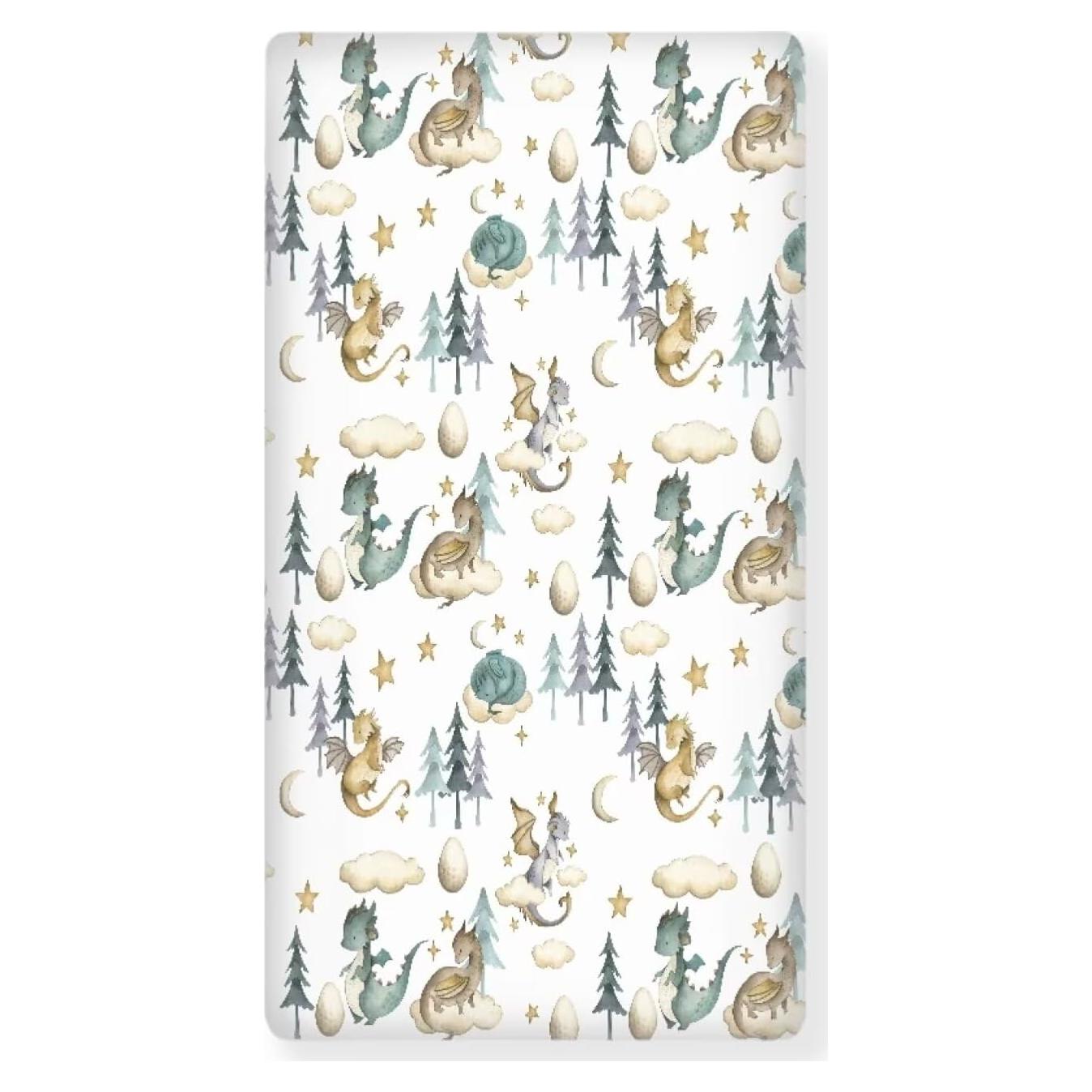 Sábana Ajustable Cuna JIANADAER Dragón Acuarela 71x132 cm