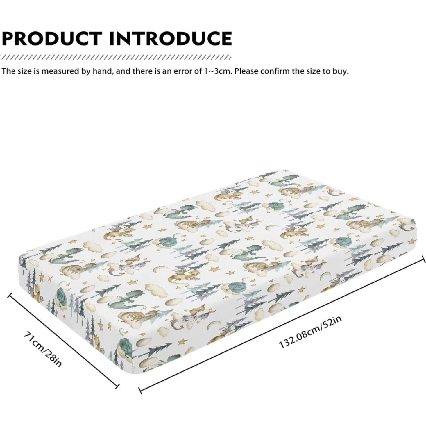 Sábana Ajustable Cuna JIANADAER Dragón Acuarela 71x132 cm