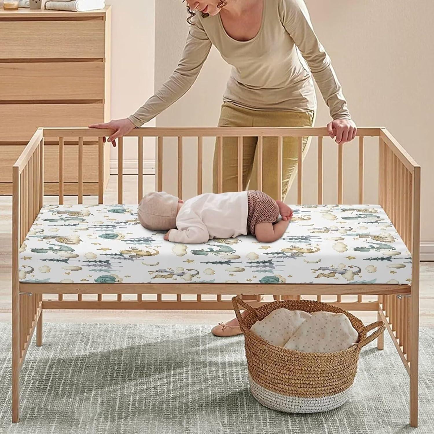 Sábana Ajustable Cuna JIANADAER Dragón Acuarela 71x132 cm