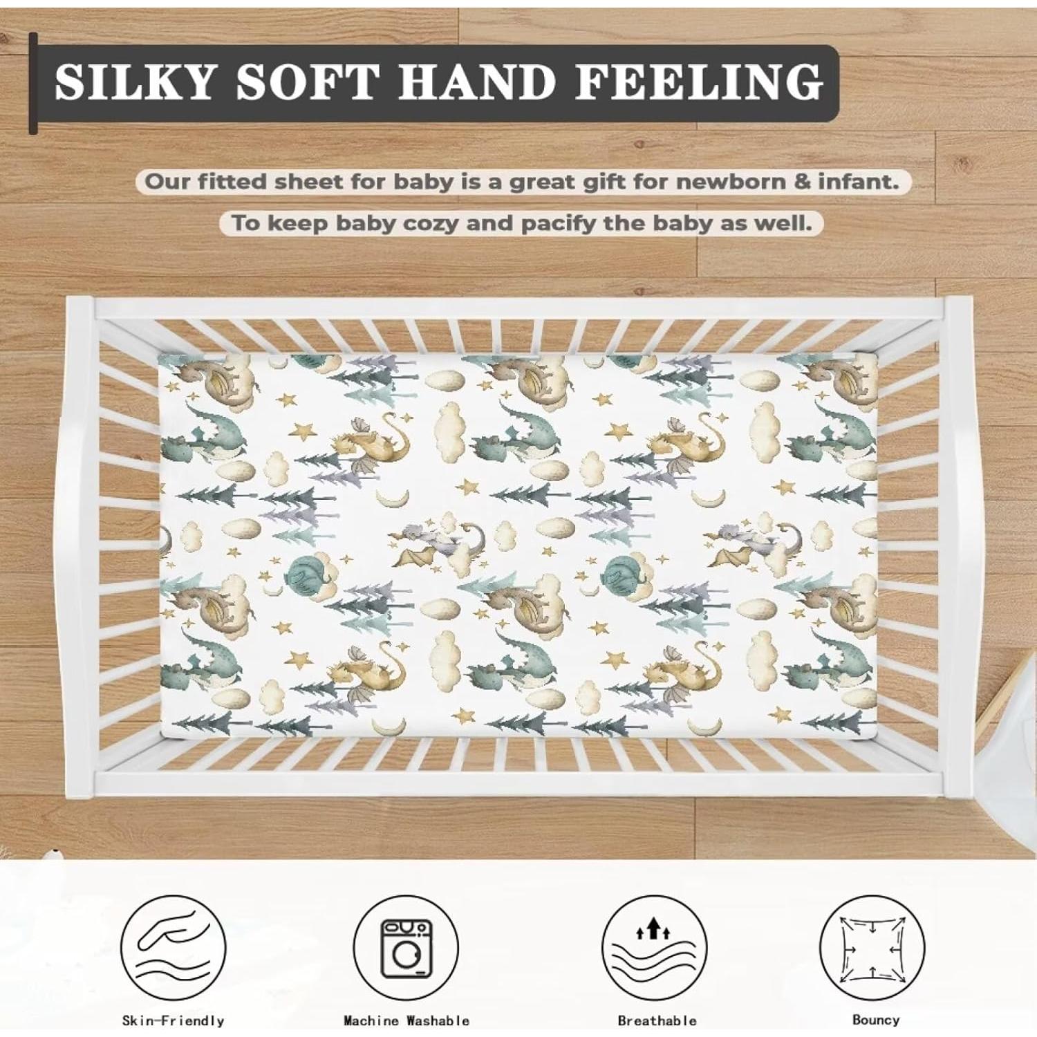 Sábana Ajustable Cuna JIANADAER Dragón Acuarela 71x132 cm