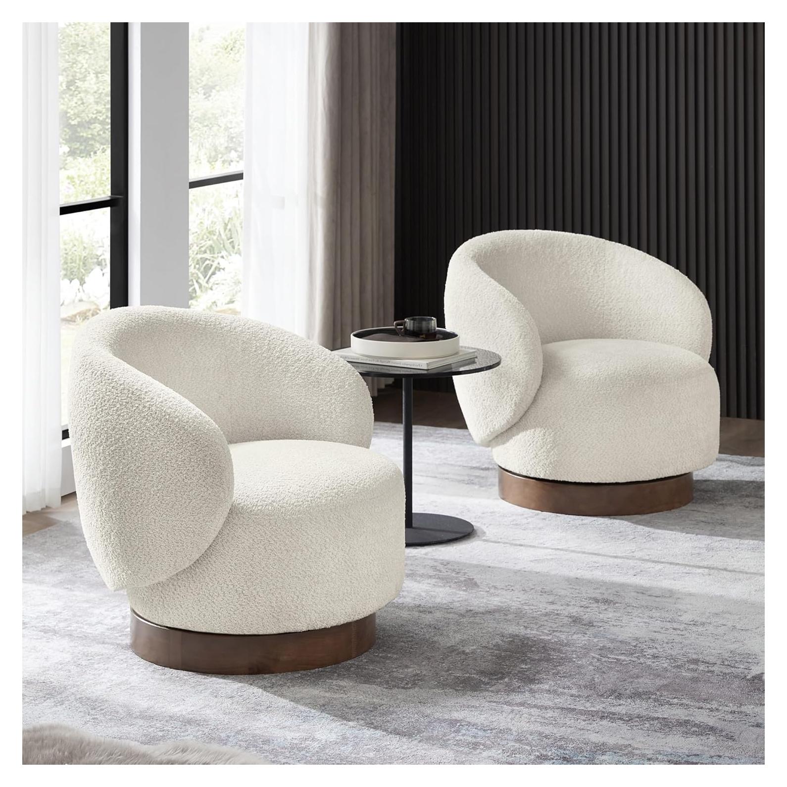 Silla Giratoria de Acento KISLOT L-AC72950 2 PCS Crema