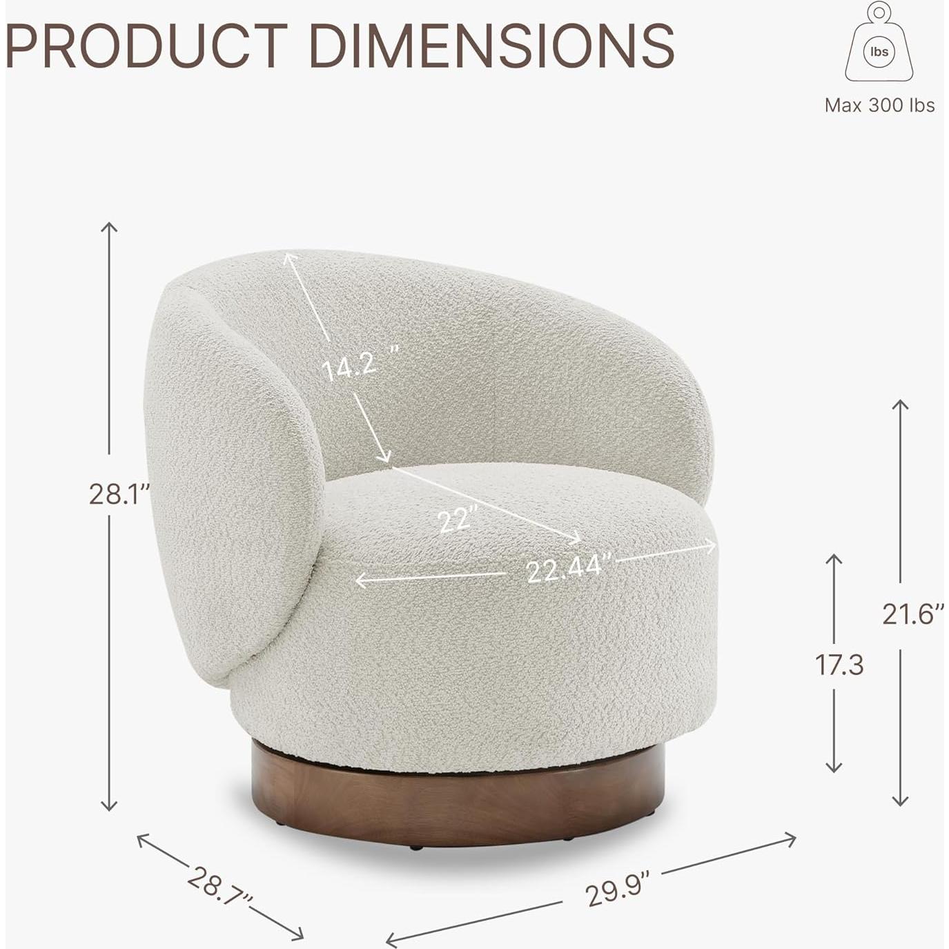 Silla Giratoria de Acento KISLOT L-AC72950 2 PCS Crema