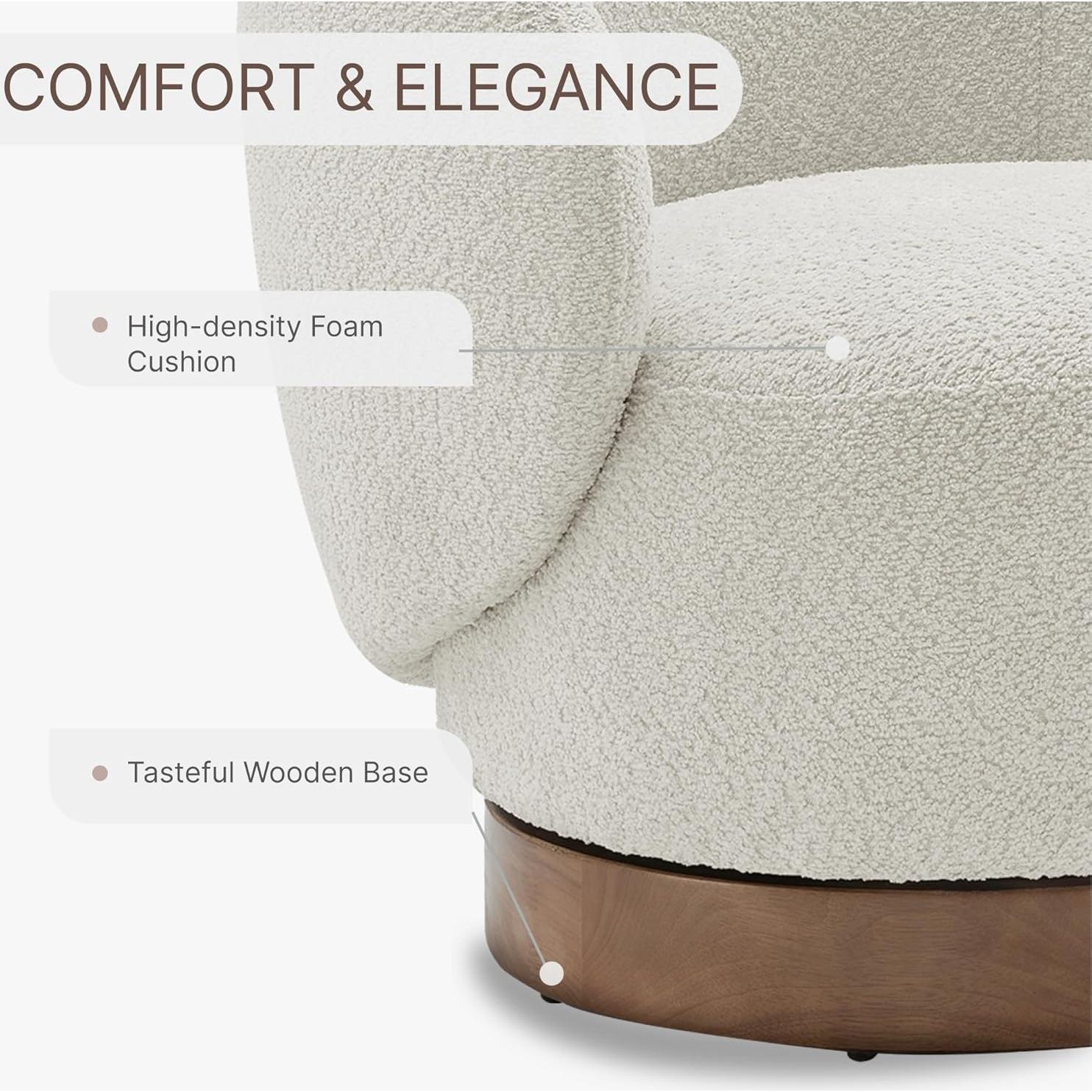 Silla Giratoria de Acento KISLOT L-AC72950 2 PCS Crema