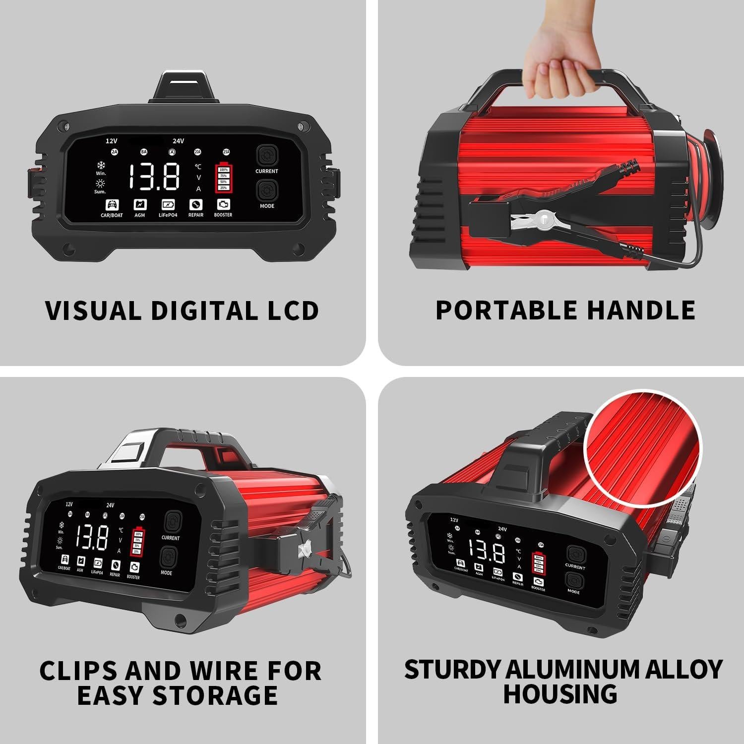 Cargador de Batería 25A Haibro 12V/24V Inteligente