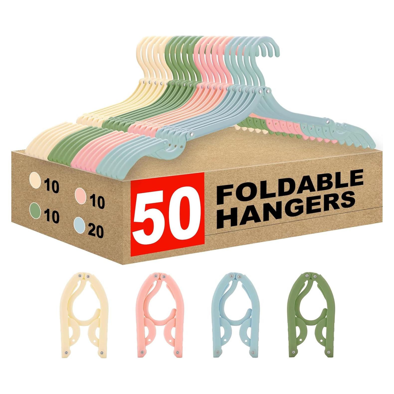 Perchas de Viaje Plegables Actmuen 50 Pcs Livianas Multicolor