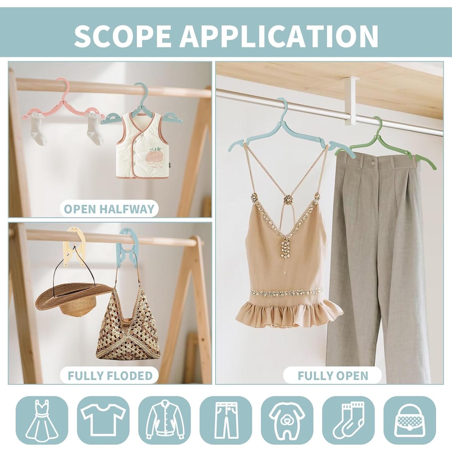 Perchas de Viaje Plegables Actmuen 50 Pcs Livianas Multicolor