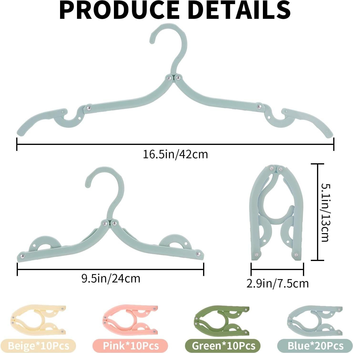 Perchas de Viaje Plegables Actmuen 50 Pcs Livianas Multicolor