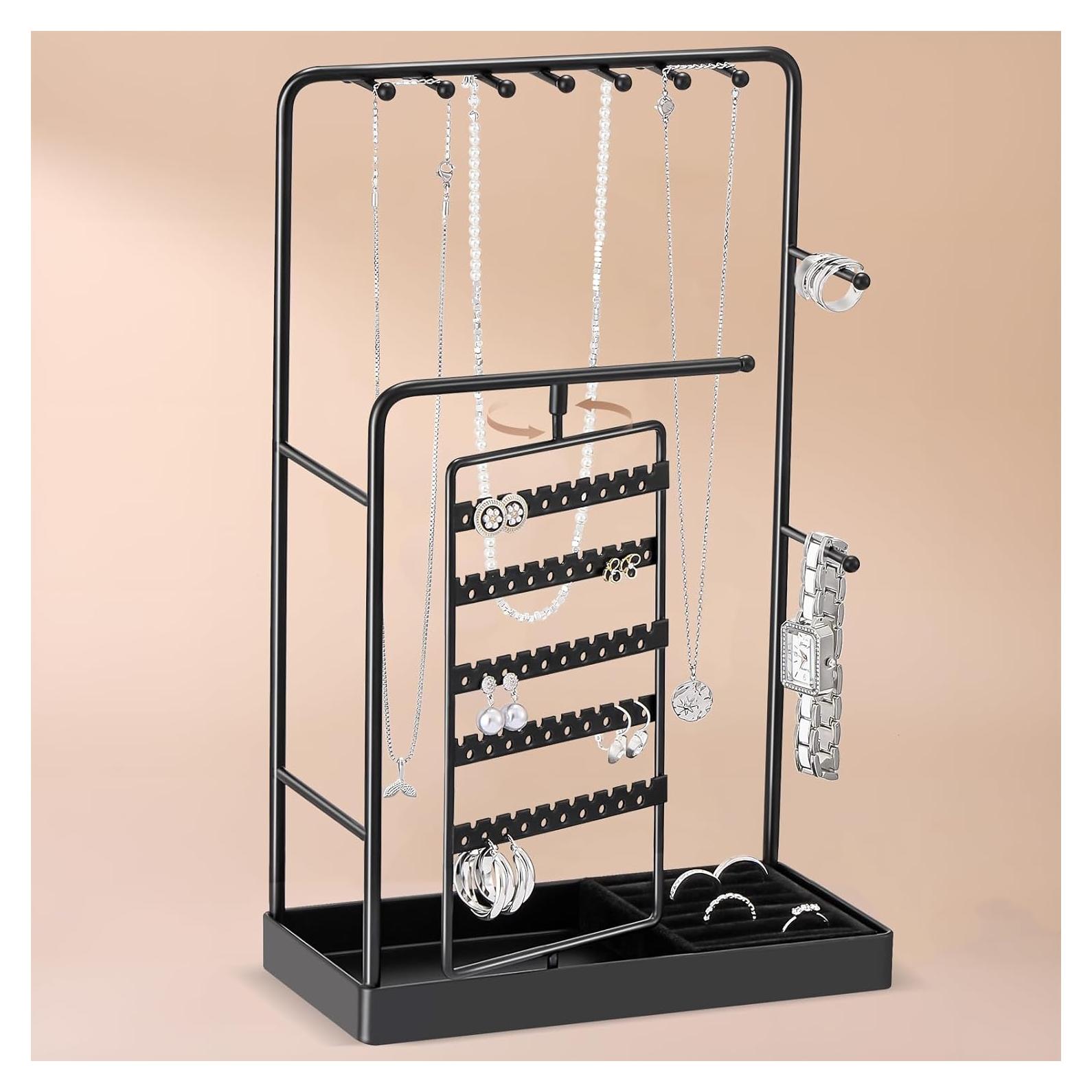 Soporte Organizador de Joyería Lolalet Negro, Rotatorio 360°