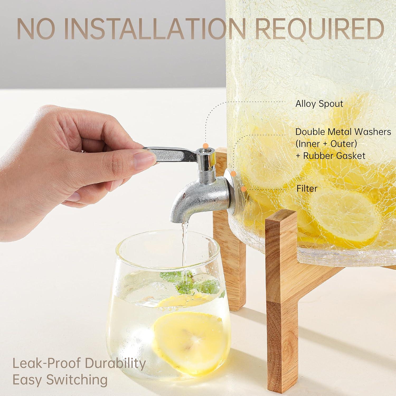 Dispensador de Bebidas de Vidrio Cryyam 2 Galones con Grifo