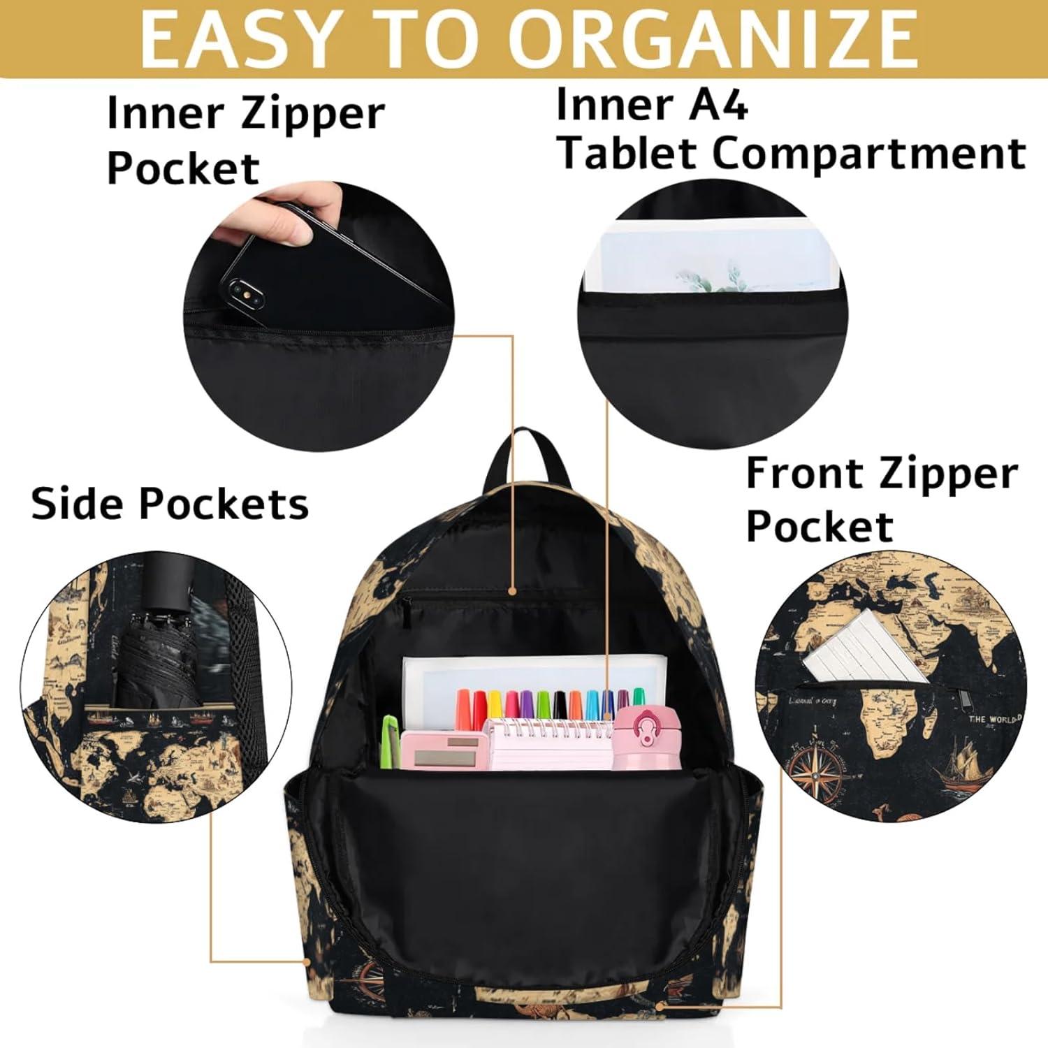 Mochila Infantil PATTERNFUL 15" Mapa del Mundo Resistente