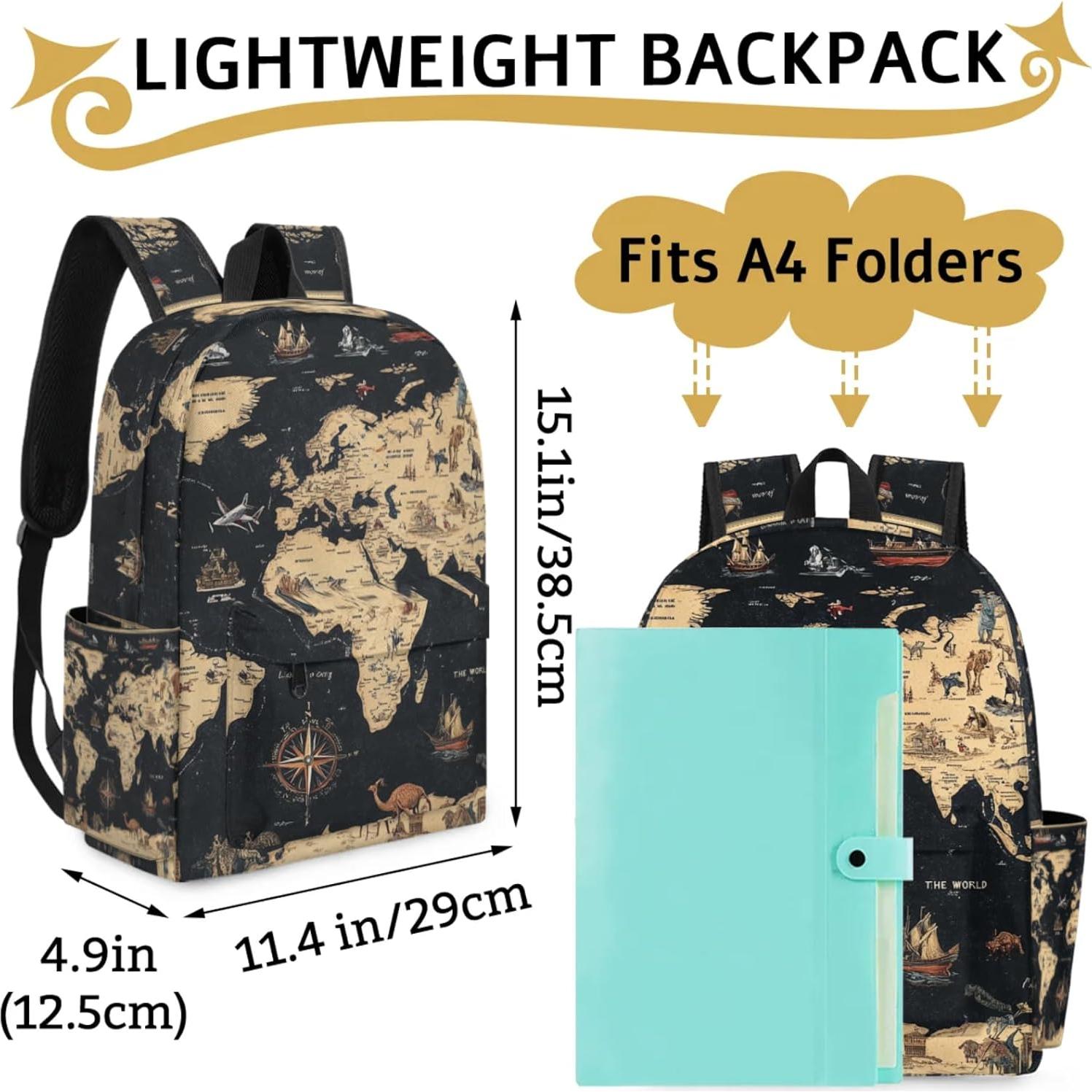 Mochila Infantil PATTERNFUL 15" Mapa del Mundo Resistente