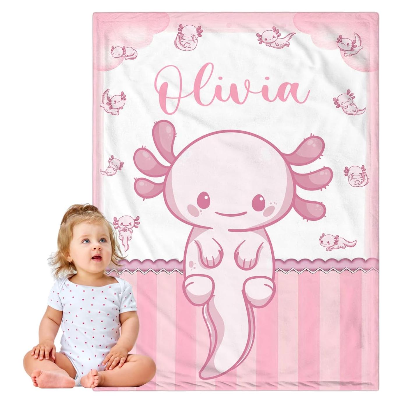 Manta Personalizada UJDUYSD Axolote 76x102cm Suave Franela