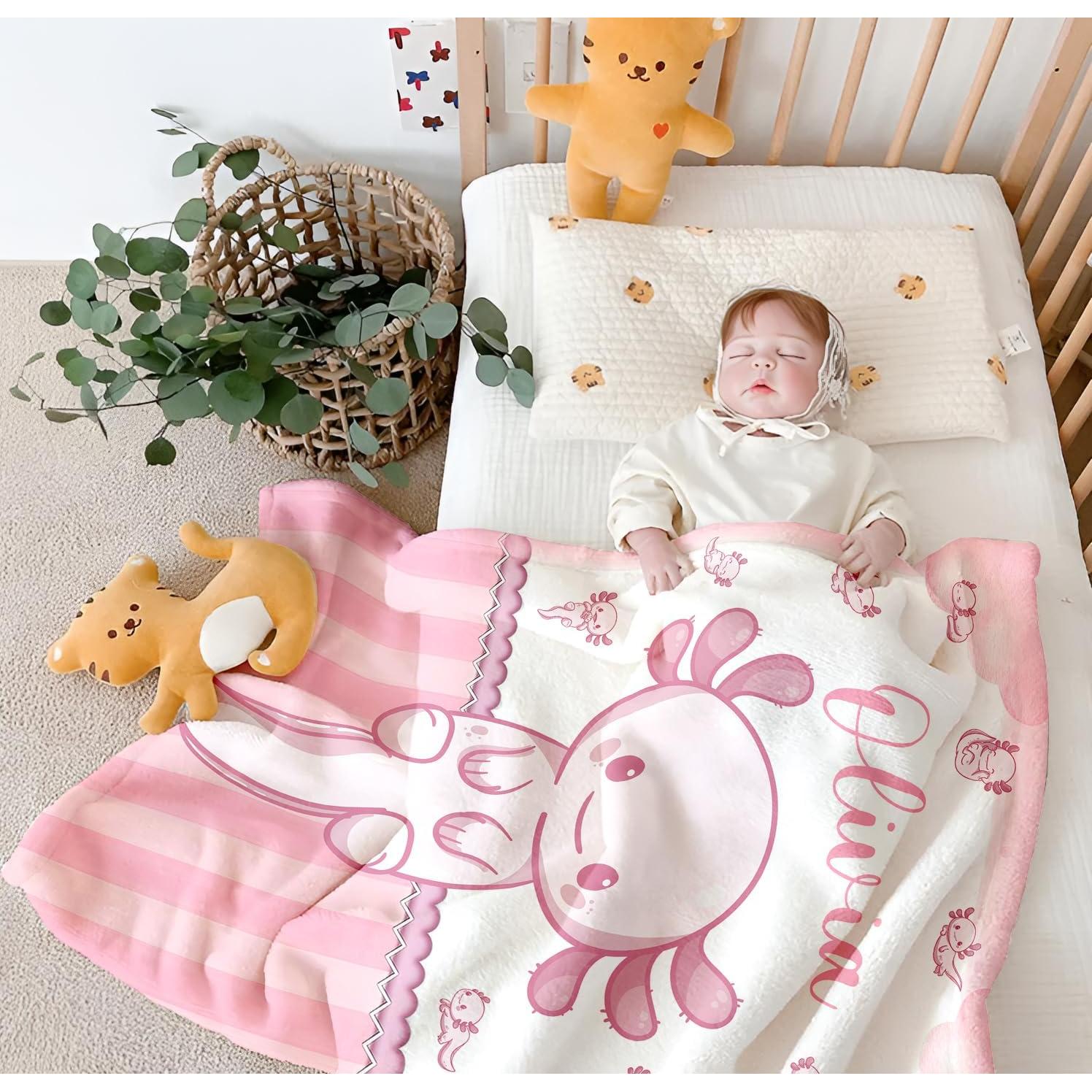 Manta Personalizada UJDUYSD Axolote 76x102cm Suave Franela