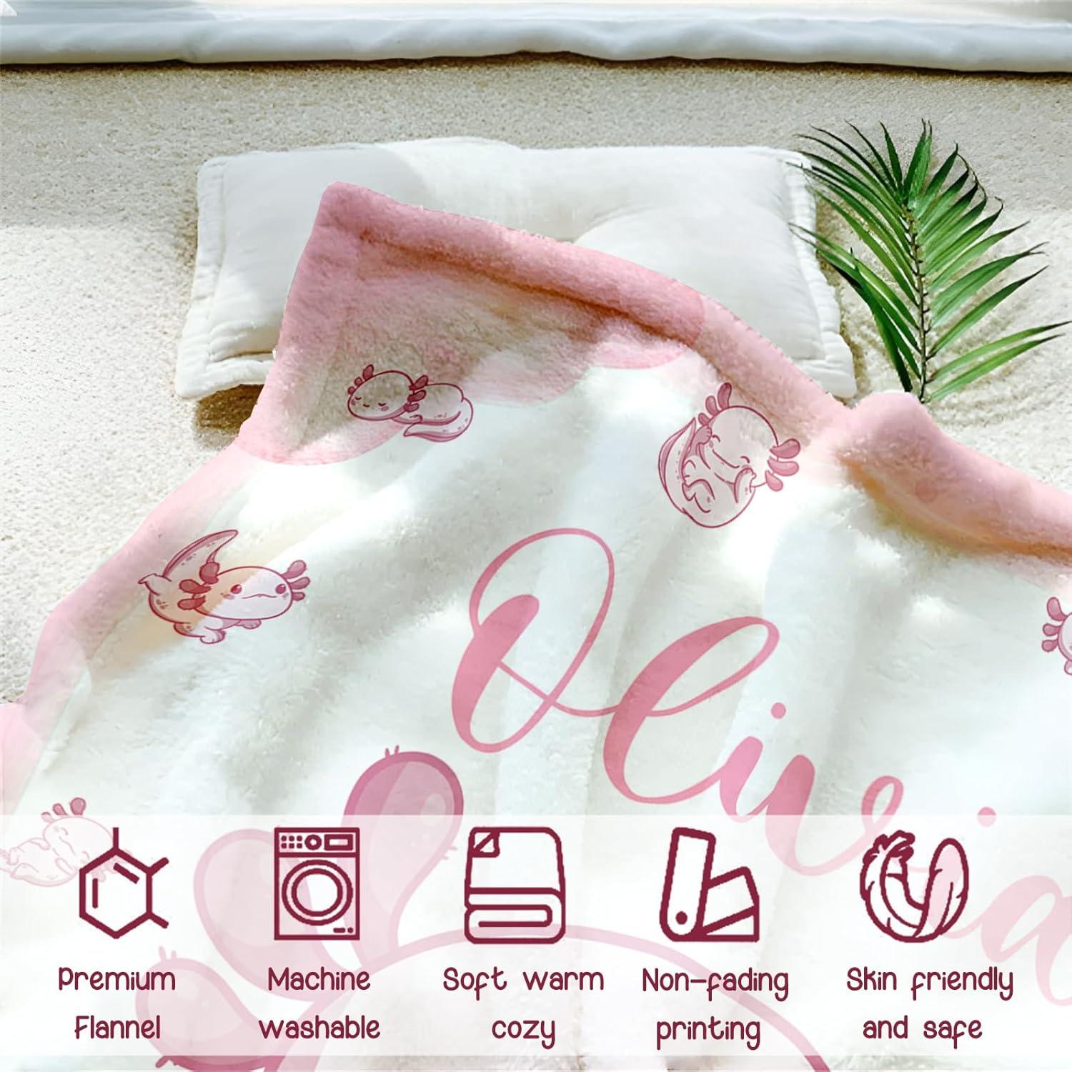 Manta Personalizada UJDUYSD Axolote 76x102cm Suave Franela