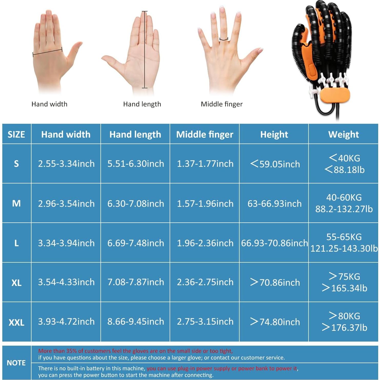Guantes Robóticos de Rehabilitación HSMBHC Mano Izquierda XL