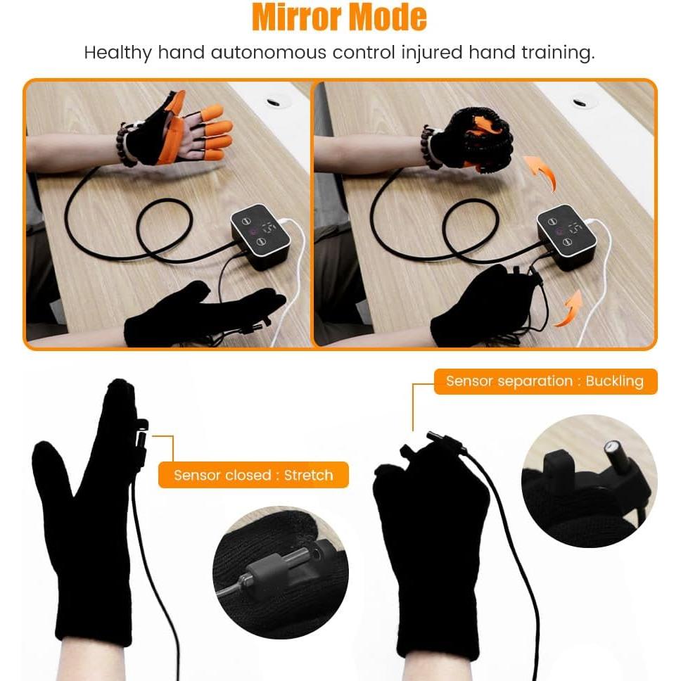 Guantes Rehabilitadores Robóticos JBMBHC Mano Derecha L Naranja